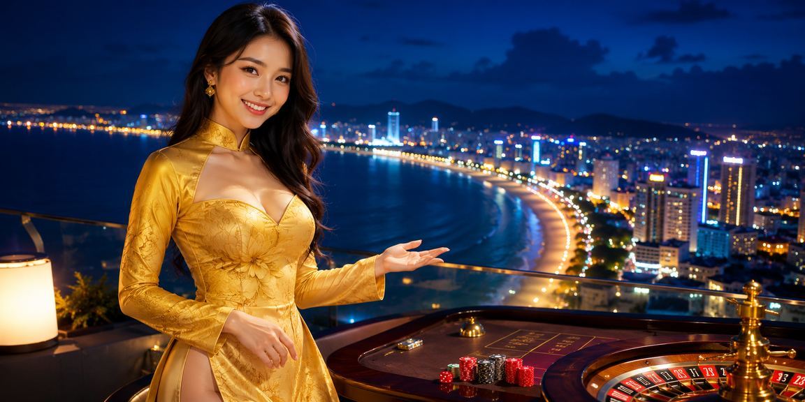 Người phụ nữ mặc áo dài tại Quy Nhơn sử dụng ứng dụng casino trực tuyến trên điện thoại